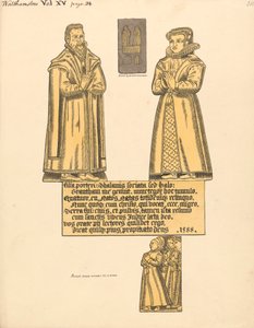 Piastra di ottone per Mrs. Hale, figlia di Porter, Chiesa di Walthamstow da Daniel Lysons