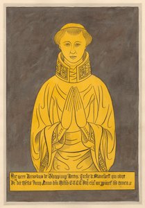 Piastra di Ottone per Richard de Thorp, dalla Chiesa di Stanwell da Daniel Lysons