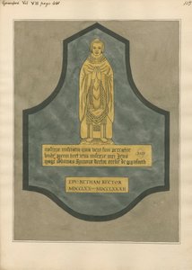 Piastra di ottone per Thomas Symons dalla chiesa di Greenford da Daniel Lysons