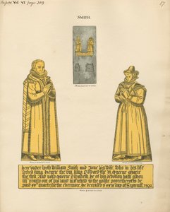 Piastra di ottone per William e Jane Smith dalla chiesa di Enfield
