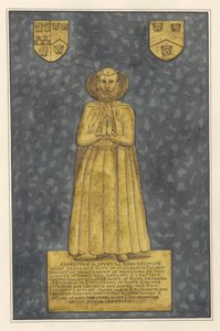 Piastra di ottone per Elizabeth Harvey dalla Chiesa di East Ham da Daniel Lysons