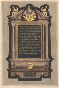Memoriale a Edmond Pigeon e Nickolas Pigeon dalla chiesa di Hampton da Daniel Lysons
