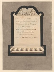 Memoriale a Edmund Scofield e sua moglie Ann dalla Chiesa di Cowley da Daniel Lysons