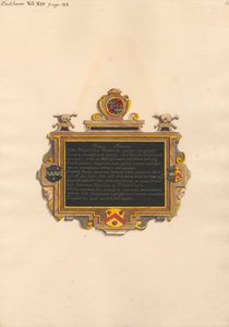 Memoriale a Elizabeth Heigham dalla Chiesa di East Ham da Daniel Lysons