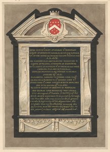 Memoriale a George Lord Berkeley dalla Chiesa di Cranford da Daniel Lysons