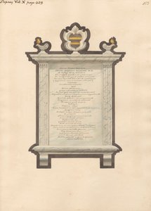Memoriale a Jacob Augustus Blondel dalla Chiesa di Stepney da Daniel Lysons
