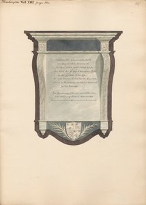 Memoriale a John William dalla chiesa di Harlington da Daniel Lysons