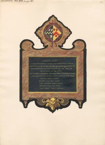 Memoriale a Mary Heigham dalla Chiesa di East Ham da Daniel Lysons