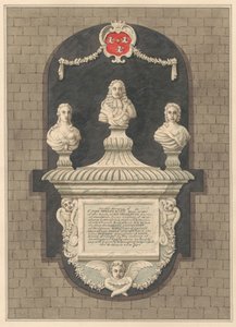 Memoriale a Sir John Benett e le sue mogli Elizabeth e Bridget dalla Chiesa di Harlington da Daniel Lysons