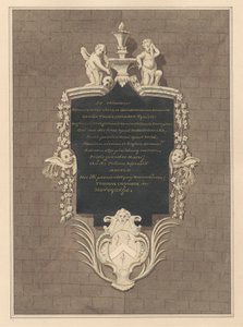 Memoriale a Thomas Chamber dalla chiesa di Hanworth da Daniel Lysons