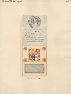Memoriale a Thomas Lant e Robert Harington dalla Chiesa di Hornsey da Daniel Lysons
