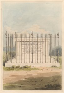 I dintorni di Londra: Tomba di George Earl di Macartney, dal cimitero della Chiesa di Chiswick da Daniel Lysons