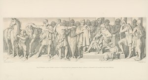 Guy di Ponthieu concede ulteriore udienza a Harold e ai suoi compagni, la cui liberazione è richiesta dagli araldi del Duca Guglielmo da Daniel Maclise