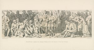 Harold, compagno di Guglielmo nella sua campagna in Bretagna, riceve la sottomissione di Conan, conte di Bretagna da Daniel Maclise