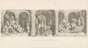 Harold e i Sassoni sono confinati nel castello di Beaurain, vicino a Montreuil da Daniel Maclise