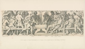 Harold conquistatore a Stamford, e ferito, siede a un banchetto a York. Un araldo annuncia lo sbarco del duca Guglielmo da Daniel Maclise