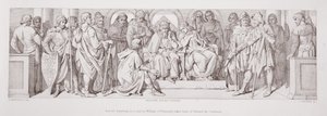 Harold, in partenza per una visita a Guglielmo di Normandia, saluta Edoardo il Confessore, da 