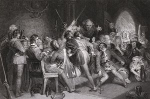La Sala di Glennaquoich - una Festa delle Highlands, inciso da P. Lightfoot, da 