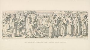 Guglielmo mostra le reliquie di San Valerio per placare il malcontento di una parte delle sue truppe alla proposta di invasione da Daniel Maclise