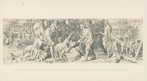 Guglielmo inciampa mentre sbarca, ma, afferrando la terra con la mano, dichiara di prendere possesso del suolo inglese, rassicurando così i suoi seguaci, che consideravano la sua caduta un cattivo presagio da Daniel Maclise