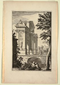 Piatto nel Nouveaux Livre de Paysages (Nuovo libro di paesaggi) da Daniel Marot