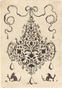 Grande pendente, disegno di fogliame ornamentale da Daniel Mignot