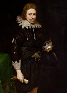 Dettaglio del ritratto di William Cavendish da Daniel Mytens