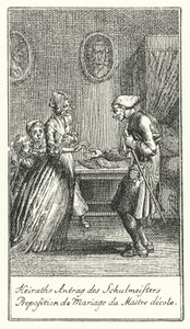 Proposta di matrimonio del maestro (incisione) da Daniel Nikolaus (after) Chodowiecki