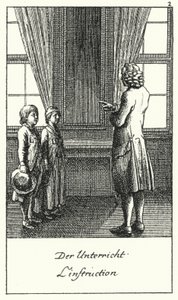 La lezione (incisione) da Daniel Nikolaus (after) Chodowiecki