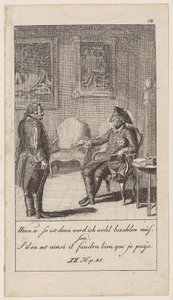 Tavola 12 per „Aneddoti e tratti caratteristici di Federico II, re di Prussia“ da Daniel Nikolaus Chodowiecki
