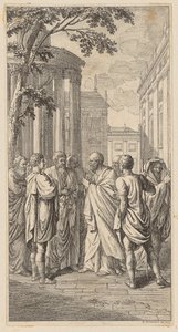 Incisione in rame che illustra la "Filosofia pratica" di Basedow da Daniel Nikolaus Chodowiecki