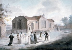 Processione di scolari che entrano nella Broadway Chapel, Westminster, Londra, 1797