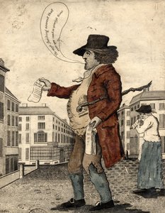 Venditore di ballate, inizio XIX secolo (incisione colorata a mano) da Daniel Orme