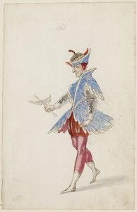 Figura maschile in costume blu e rosso dal Balletto delle Quattro Stagioni dell