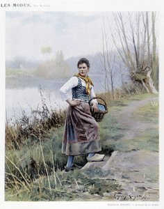 Donna che torna dal fiume di R. Knight da Daniel Ridgway Knight