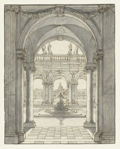 Piazza davanti a un palazzo rinascimentale da Daniel de Blieck