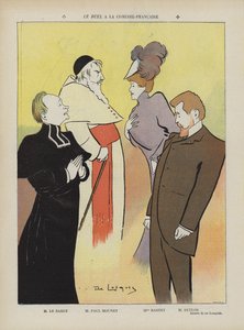 Produzione della commedia Le Duel alla Comédie-Française. Illustrazione per Le Rire
