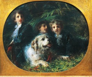I ragazzi Troubetzkoy con un cane, di Daniele Ranzoni da Danielle Ranzoni