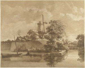 Il mulino a vento presso la Porta Tolsteeg a Utrecht da Daniël Kerkhoff