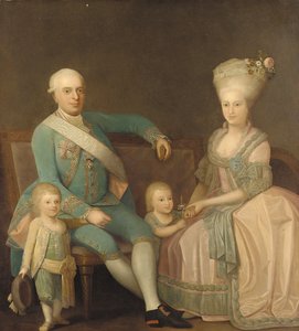 Ritratto di un gruppo familiare, creduto essere Engel Ernst von Schack, sua moglie Mette Pauline von Schack, nata Rosenorn, e i loro figli da Danish School