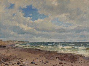 Una spiaggia con dune sulla costa occidentale dello Jutland da Dankvart Dreyer