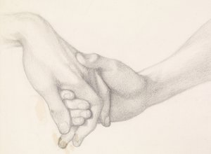 Il sogno di Dante al momento della morte di Beatrice - Studio di Dante che tiene la mano dell