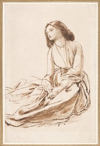 Elizabeth Siddal, seduta a terra da Dante Gabriel Charles Rossetti