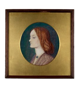 Ritratto di Elizabeth Siddal rivolta verso sinistra