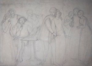 Studio per Benedick e Beatrice da Dante Gabriel Charles Rossetti