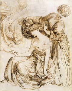 Studio per la canzone della morte di Desdemona: Otello, Atto IV, Scena III da Dante Gabriel Charles Rossetti
