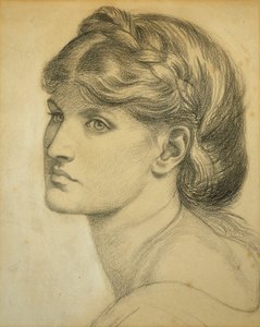 Studio di una testa per "Il prato del pergolato", 1872 da Dante Gabriel Charles Rossetti