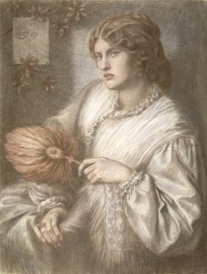 Donna con un Ventaglio, 1870 da Dante Gabriel Charles Rossetti