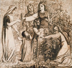 Visione di Matilde che raccoglie fiori di Dante da Dante Gabriel Rossetti