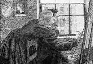 Fanny Cornforth e G.P. Boyce da Dante Gabriel Charles Rossetti